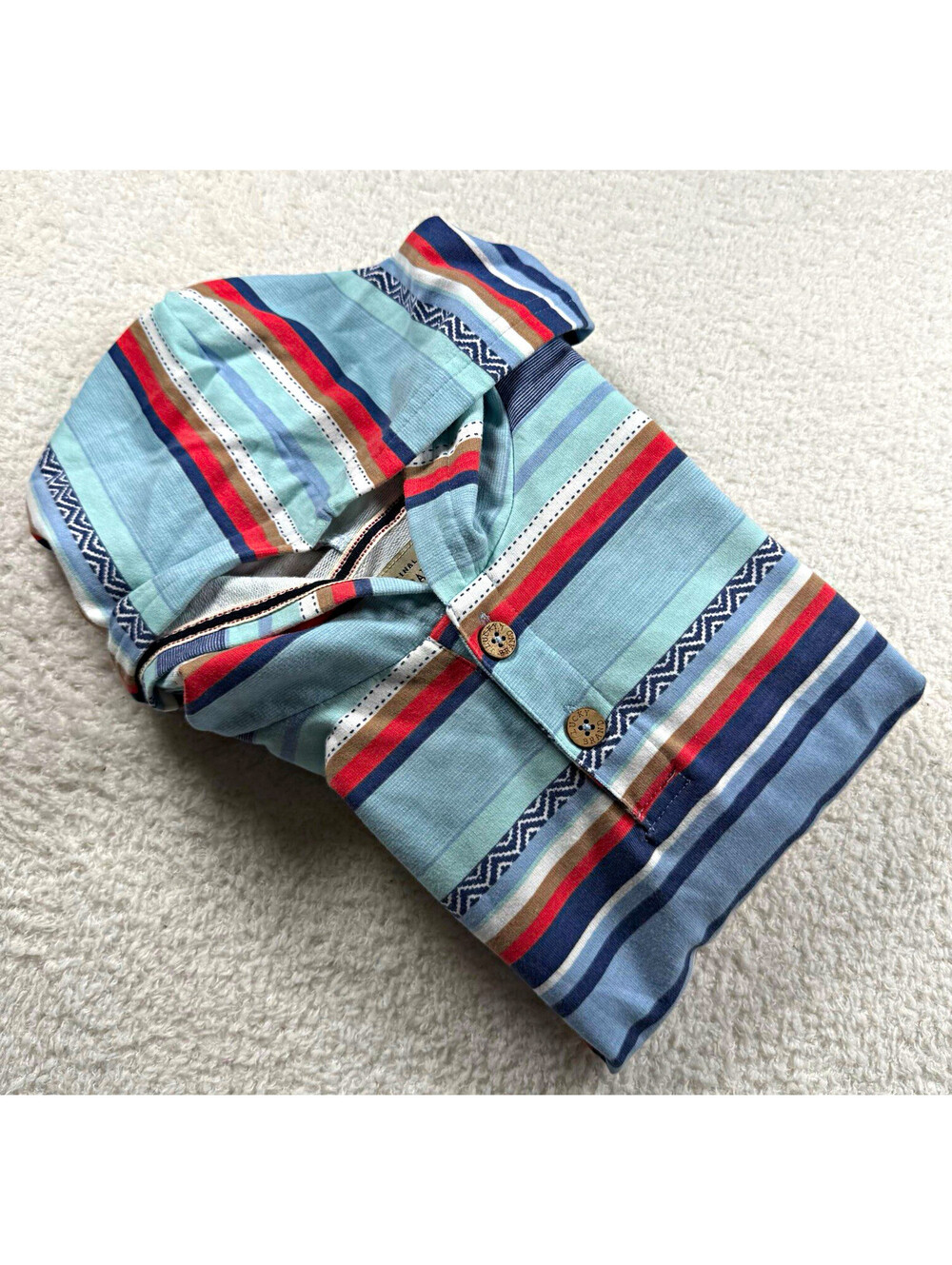 Lucky Brand Boys XL Baja Hoodie Southwestern Striped Henley Pullover